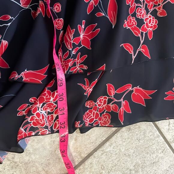 ALICE AND OLIVIA Moore Blouson-sleeve Floral Dress In Vivid Black - Picture 14 of 15